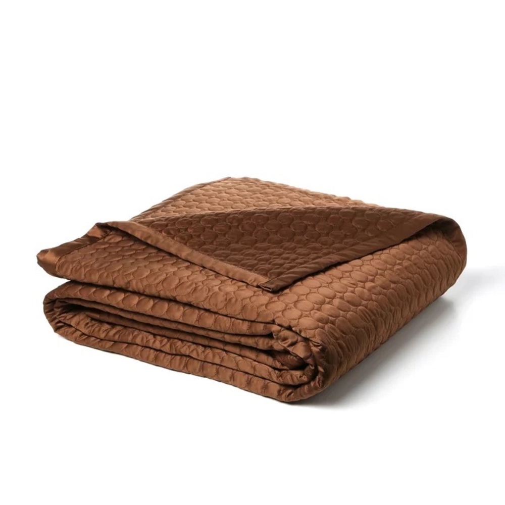 Z Gallerie Queen size bed brown sateen quilt